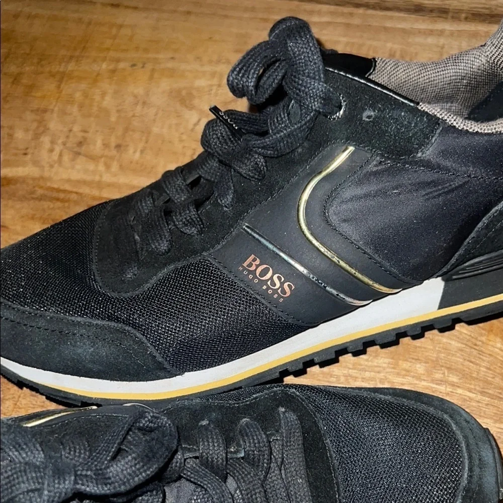 Boss Black and Gold Sneakers Minimalist Design